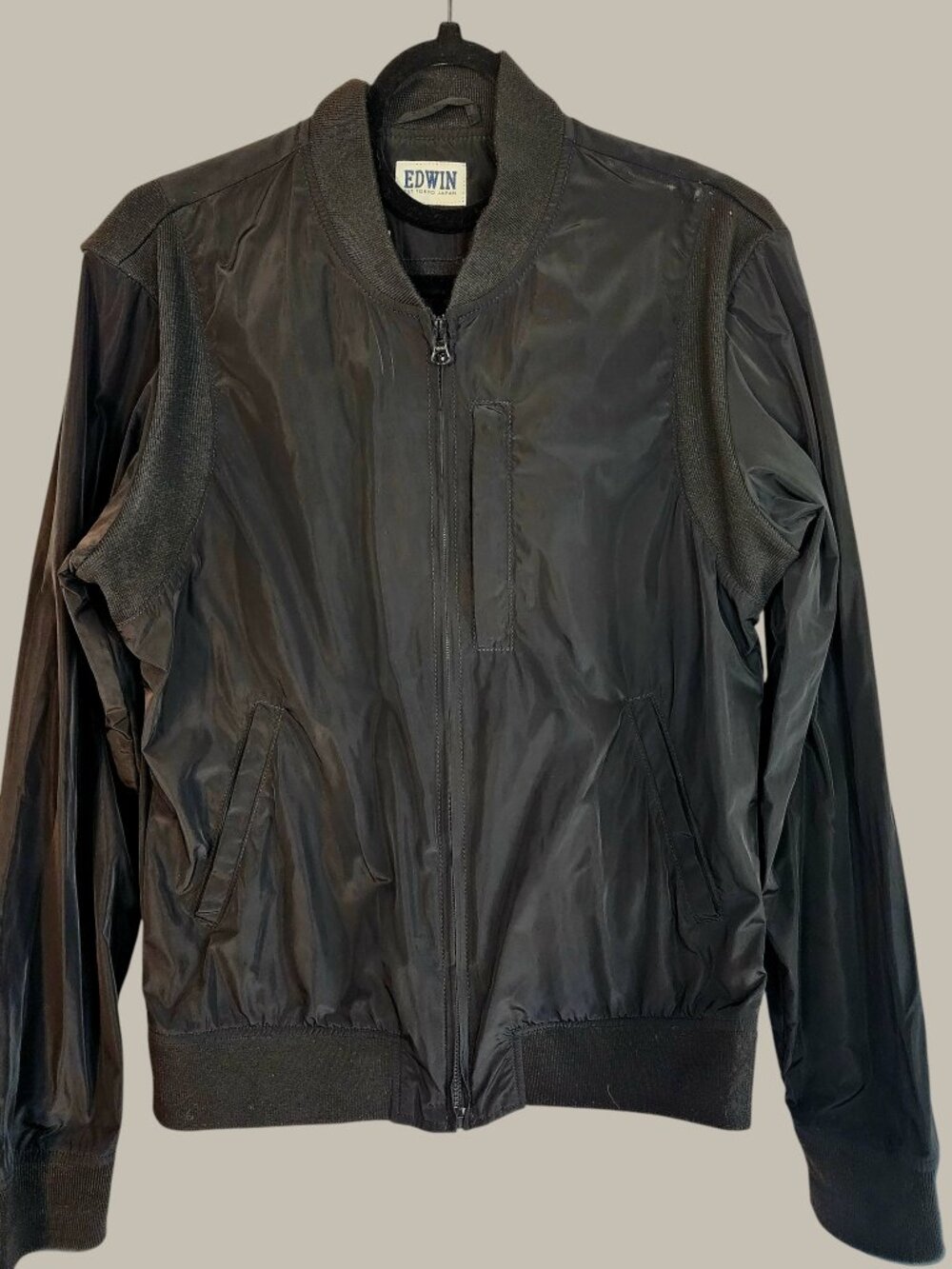 Edwin (Japan)- Black - Bomber Jacket - Polyester / Cotton Small